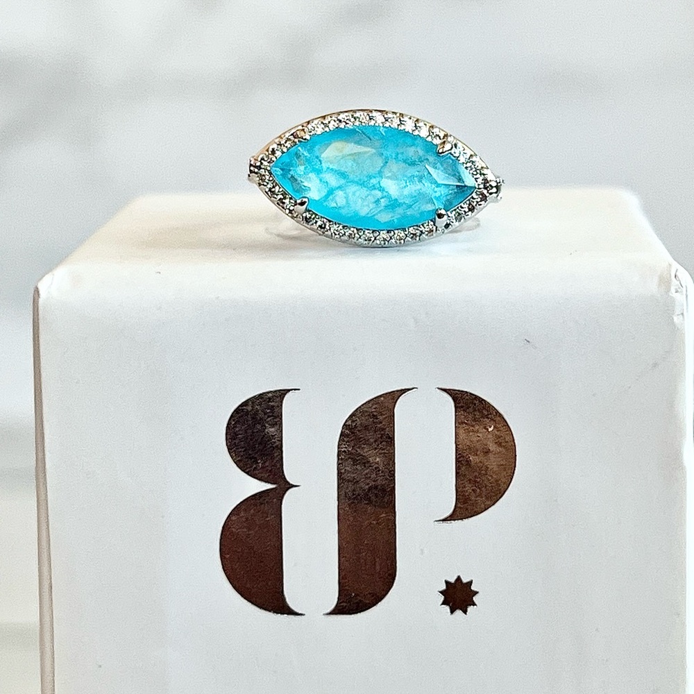 Striking Silver and Blue Statement Ring